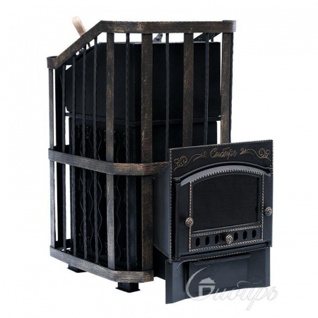 Печь для бани Сибирь 25 М ЗК, чугун + сталь, сетка