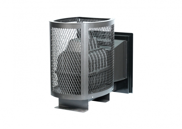 Печь для бани чугунная Сибирь 20 дверца со стеклом, сетка PRO