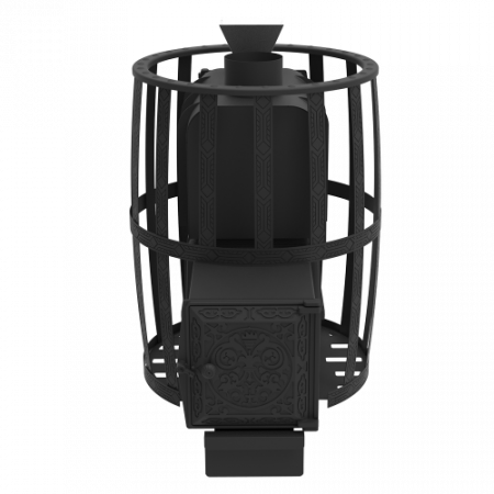 Чугунная печь для бани Воевода 20 ДТ-4, c закрытой каменкой, сетка