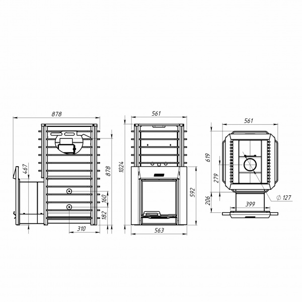 Печь банная Ермак 36 Сетка - Премиум ( сталь 8,0 мм )