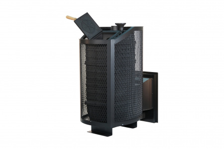 Печь банная чугунная АМУР-26 PRO со стеклом, с закрытой каменкой (Сибирь)