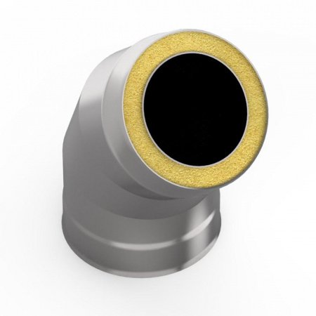 Отвод — сэндвич 45 градусов ф 115мм, 1,0мм/0,5мм, нержавейка/оцинковка