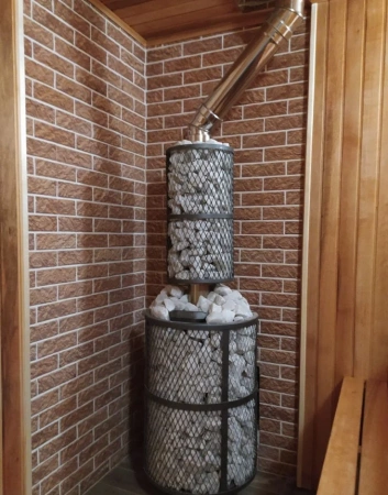 Печь чугунная банная "Атмосфера XL" сетка нержавейка ПроМеталл