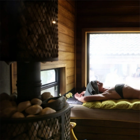 Печь чугунная банная "Атмосфера М" сетка нержавейка ПроМеталл