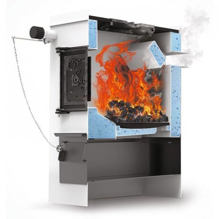 Котёл твердотопливный Сибирь 20 ТПЭ с плитой