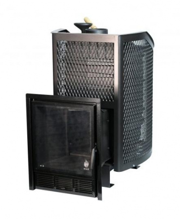 Печь банная чугунная АМУР-20 со стеклом, с закрытой каменкой (Сибирь)