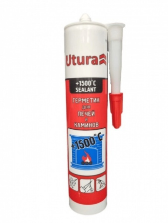 Герметик термостойкий для печей и дымоходов +1500гр., черный Utura (Утура) 280 мл