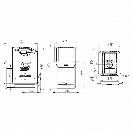 Печь банная Ермак 30 Стандарт ( сталь 8,0 мм )