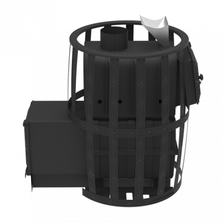 Чугунная печь для бани Воевода 20 ДТ-4, c закрытой каменкой, сетка