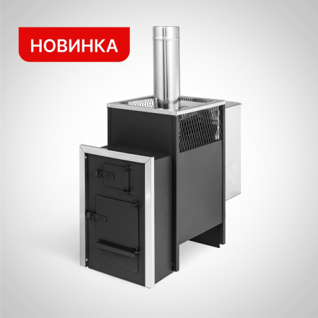 Печка для бани Радуга 14, 6 мм, под навесной бак 30 л из нержавейки, сзади