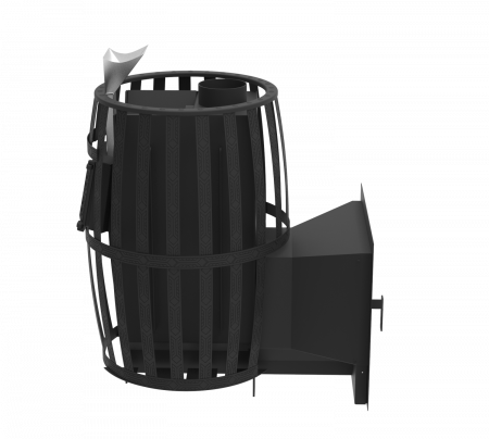 Печь для бани Флагман 18, закрытая каменка, сетка