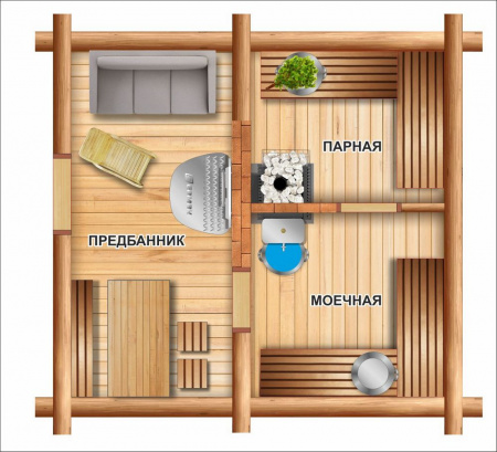 Печь банная Ермак 3D