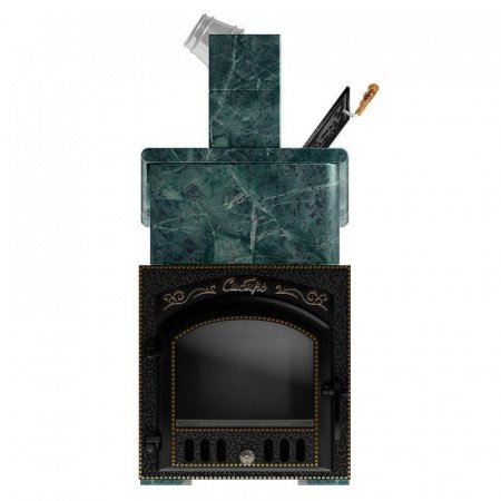 Печь для бани Сибирь 40 П ЗК, чугун + сталь, в облицовке змеевик