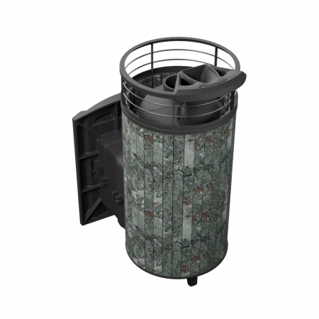 Печь чугунная "Атмосфера XL" Жадеит ламель+сетка с газовой горелкой ПроМеталл