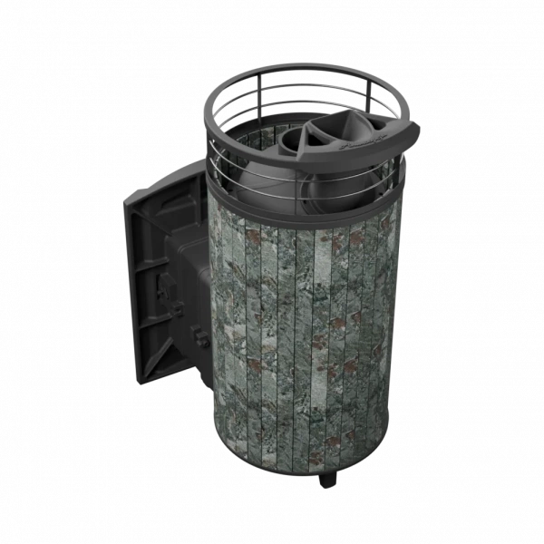 Печь чугунная "Атмосфера XL" Жадеит ламель+сетка с газовой горелкой ПроМеталл