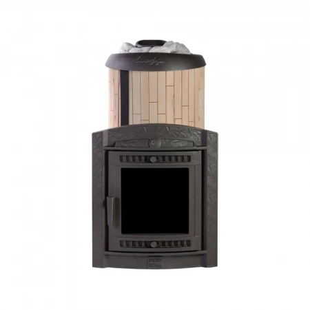 Печь чугунная "Атмосфера XL" в ламелях "Окаменевшее дерево" ПроМеталл
