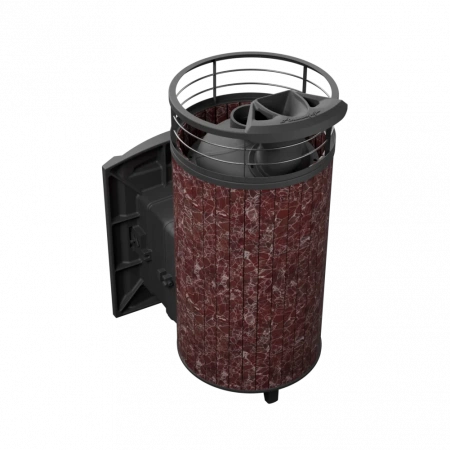 Печь чугунная "Атмосфера XL" Россо Леванто ламель+сетка с газовой горелкой ПроМеталл