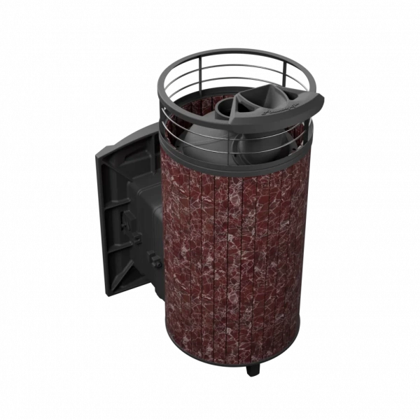 Печь чугунная "Атмосфера XL" Россо Леванто ламель+сетка с газовой горелкой ПроМеталл