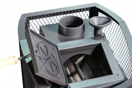 Печь банная чугунная АМУР-20 со стеклом, с закрытой каменкой (Сибирь)