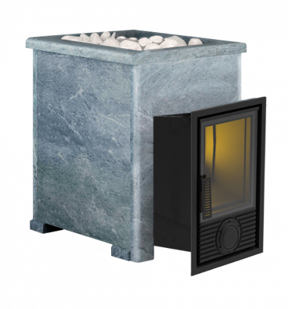 Печь для бани Викинг 15, в облицовке, Д-2 стекло 230х270 мм, 6-8 мм