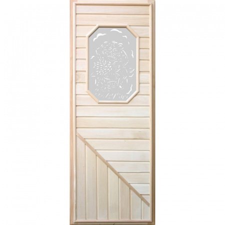 Дверь со стеклом (восьмиугольник) 1850*750 мм, Липа, Дорвуд