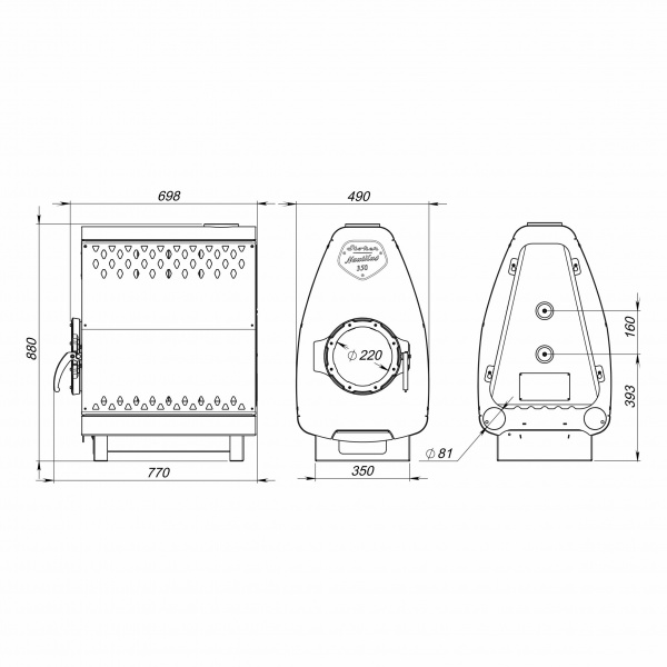 Отопительная печь Стокер Наутилус 350  Ермак