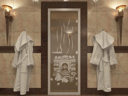 Дверь в Хамамм «Банька» бронза прозрачная 1900х700