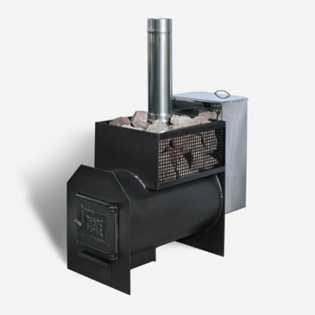 Печь банная из трубы, 4 мм Радуга 26 Б - под навесной бак сзади (бак приобретается отдельно на 50 л)