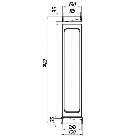 Чугунный дымоход D 115 L 740 (цв. серый) ПроМеталл