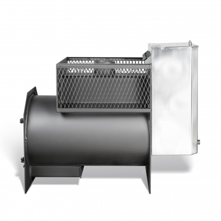 Печь банная из трубы, 6 мм Радуга 26 Б со стеклом - под навесной бак сзади (бак приобретается отдельно на 50 л)