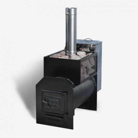 Печь банная из трубы, 4 мм Радуга 26 Б - под навесной бак сзади (бак приобретается отдельно на 50 л)