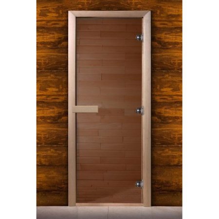 Дверь стеклянная бронза 2100х700  Ольха, с порогом