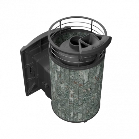 Печь чугунная "Атмосфера L" Жадеит ламель+сетка с газовой горелкой ПроМеталл