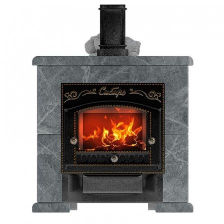 Печь для бани Сибирь 25 М, чугун + сталь, в облицовке талькомагнезит