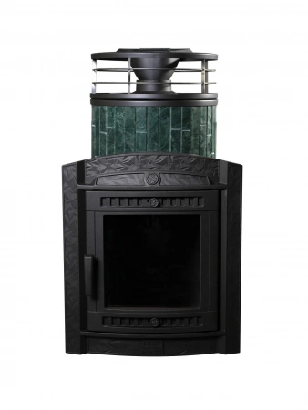 Печь чугунная "Атмосфера L" Верде Гватемала ламель+сетка c ТОННЕЛЕМ ПроМеталл