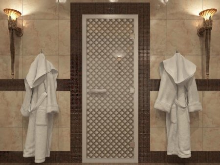 Дверь в Хамамм «Мираж» бронза прозрачная 1900х700