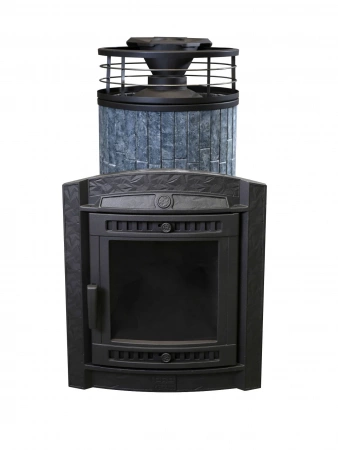 Печь чугунная "Атмосфера L" Талькохлорит ламель+сетка С ТОННЕЛЕМ ПроМеталл