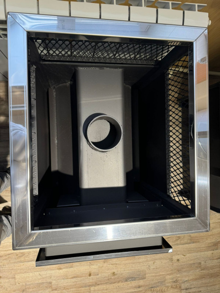 Печь банная из трубы, 6 мм Радуга 36 Б - под навесной бак сзади (бак отдельно на 60л)