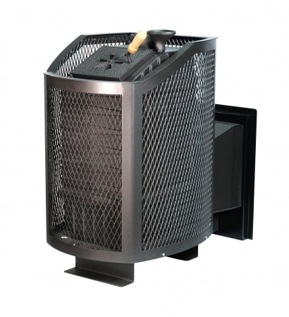 Печь банная чугунная АМУР-20 со стеклом, с закрытой каменкой (Сибирь)