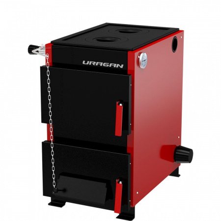 Котел твердотопливный Ураган 16 с плитой