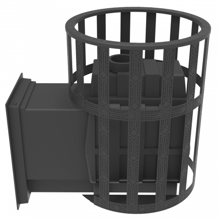 Чугунная печь для бани Воевода 20, Д-2 дверца со стеклом, сетка