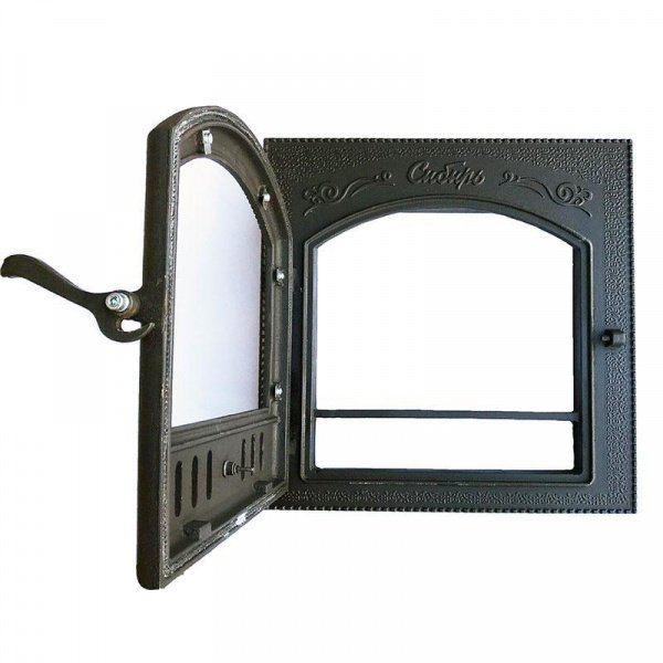 Дверка каминная Сибирь, со стеклом