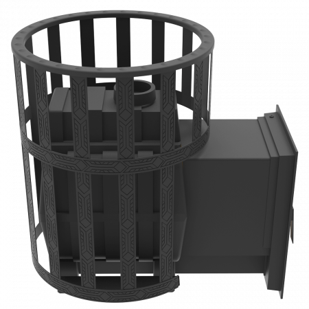 Чугунная печь для бани Воевода 20, Д-2 дверца со стеклом, сетка