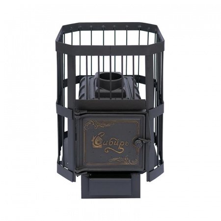 Чугунная печь для бани Сибирь 15 сетка, без выносной топки