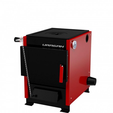 Котел твердотопливный Ураган 10 с плитой