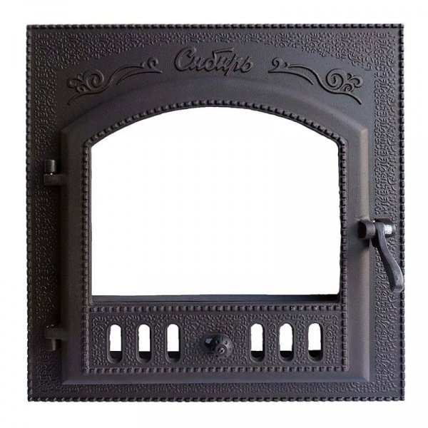 Дверка каминная Сибирь, со стеклом