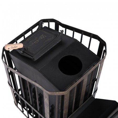 Печь для бани Сибирь 25 П ЗК, чугун + сталь, сетка