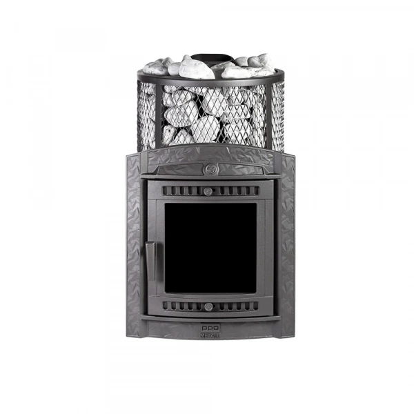 Печь чугунная банная "Атмосфера L" сетка нержавейка ПроМеталл