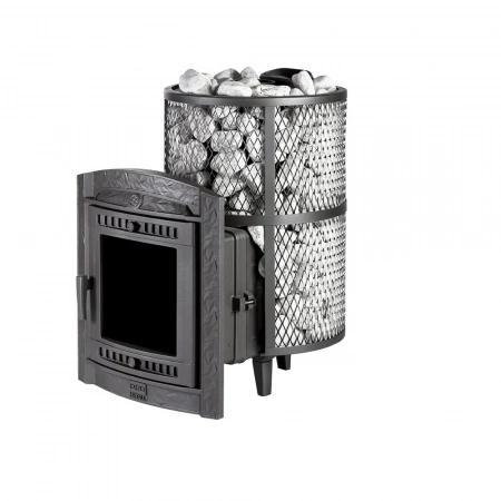 Печь чугунная банная "Атмосфера L" сетка нержавейка ПроМеталл