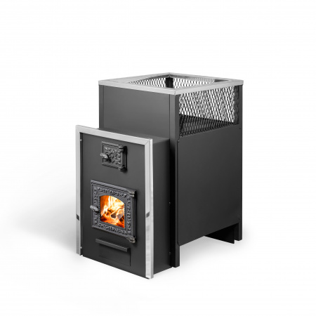 Печь банная из трубы, 6 мм Радуга 36 Б - под навесной бак сзади (бак отдельно на 60л)